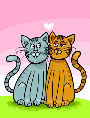 Illustration for Cats in Love, graphic vector illustration - Royalty Free Image