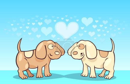 Illustration for Puppies in love, graphic vector illustration - Royalty Free Image