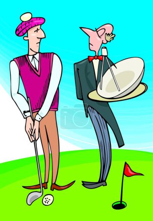 Illustration for Lord playing golf, graphic vector illustration - Royalty Free Image