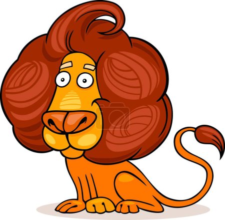Illustration for Funny lion, vector illustration - Royalty Free Image