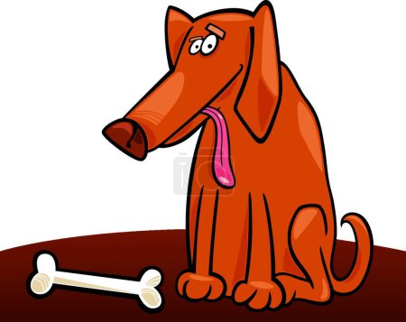 Illustration for Dog with bone  vector illustration - Royalty Free Image