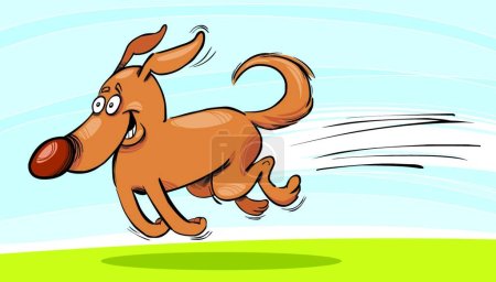 Illustration for Funny running Dog vector illustration - Royalty Free Image
