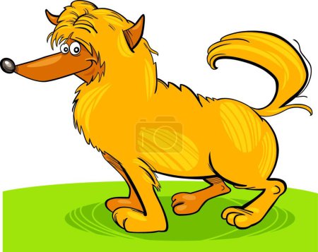 Ilustración de Shaggy amarillo perro vector ilustración - Imagen libre de derechos