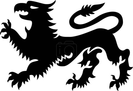Illustration for Griffin silhouette, vector illustration - Royalty Free Image