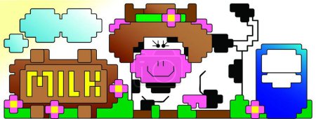 Illustration for Illustration of the Cow and Milk - Royalty Free Image