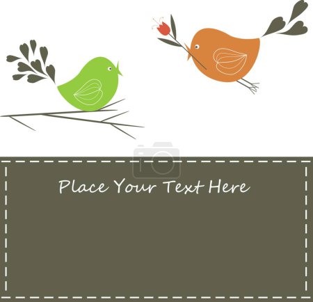 Téléchargez les illustrations : Oiseaux avec amour, illustration vectorielle colorée - en licence libre de droit