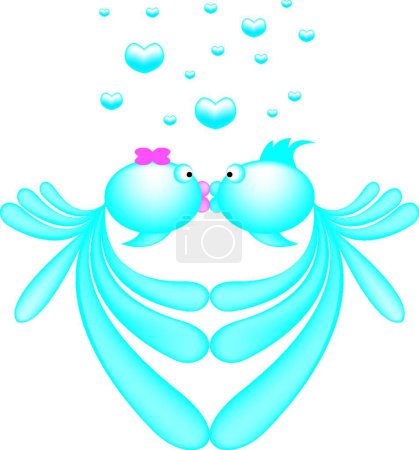 Ilustración de Fish Kiss vector moderno ilustración - Imagen libre de derechos