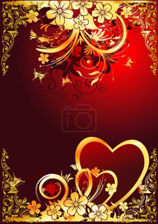 Illustration for Love and butterflies, colored vector illustration - Royalty Free Image