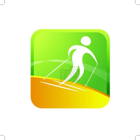 Illustration for Skiing, colored vector illustration - Royalty Free Image
