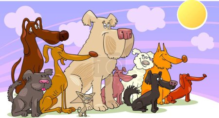 Illustration for Sitting dogs vector illustration - Royalty Free Image