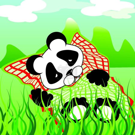 Illustration for Panda, colored vector illustration - Royalty Free Image