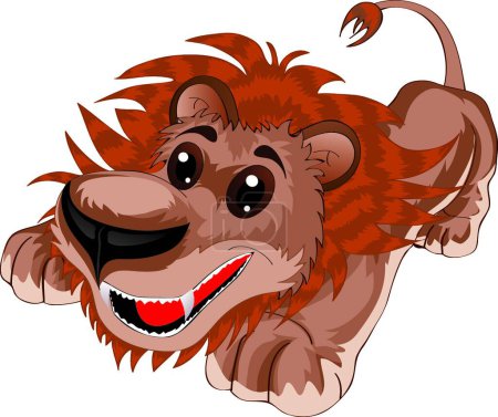 Illustration for Cute lion, vector simple design - Royalty Free Image