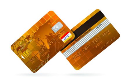 Ilustración de Tarjeta de crédito de oro, ilustración vectorial - Imagen libre de derechos