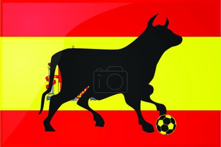 Illustration for Bull Spanish soccer, graphic vector illustration - Royalty Free Image