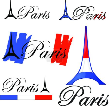 Illustration for Paris, graphic vector illustration - Royalty Free Image