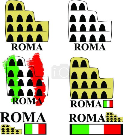 Téléchargez les illustrations : Rome, illustration vectorielle graphique - en licence libre de droit