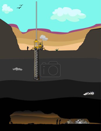 Illustration for Miner Rescue Operation, graphic vector illustration - Royalty Free Image