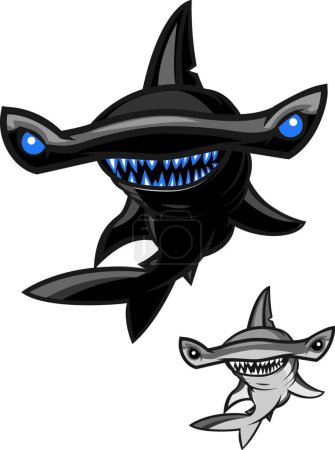 Ilustración de Tiburón martillo, ilustración vectorial gráfica - Imagen libre de derechos