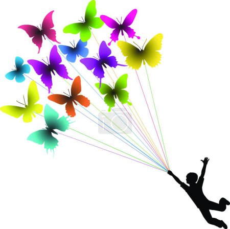 Illustration for Butterfly boy, graphic vector illustration - Royalty Free Image