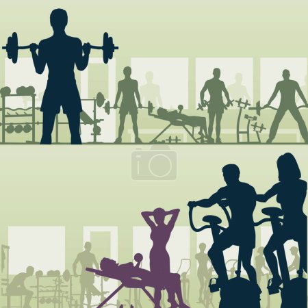 Illustration for Simple gym icon set, vector illustration - Royalty Free Image