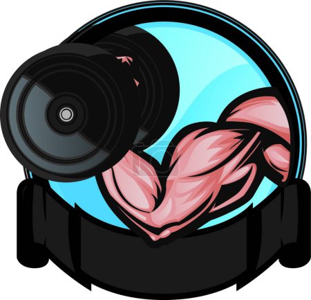 Illustration for Bicep Curl, graphic vector illustration - Royalty Free Image
