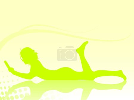 Illustration for Girl Reading, graphic vector illustration - Royalty Free Image