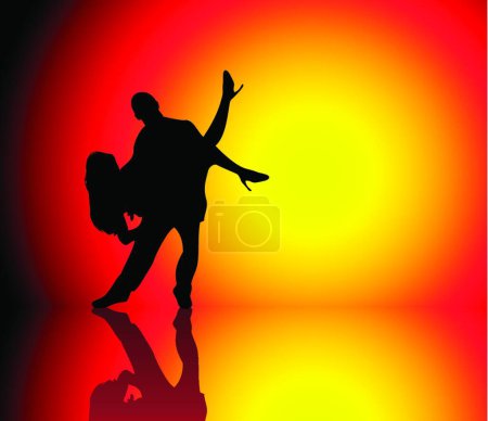 Illustration for Couple Dancing, graphic vector illustration - Royalty Free Image