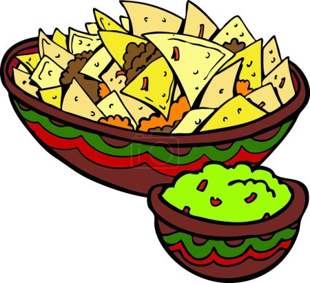 Illustration for Nachos Tortilla Chips, graphic vector illustration - Royalty Free Image