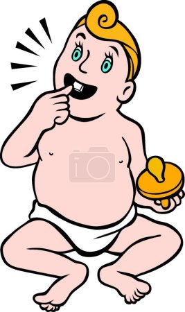 Ilustración de Diente bebé, vector colorido ilustración - Imagen libre de derechos