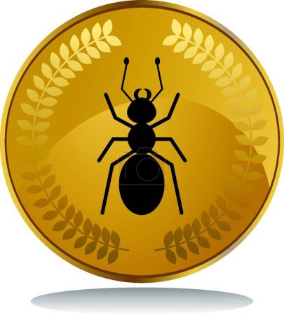 Illustration for Gold Coin - Ant, graphic vector illustration - Royalty Free Image