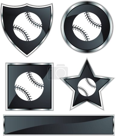 Téléchargez les illustrations : Satin noir - Baseball, illustration vectorielle simple - en licence libre de droit