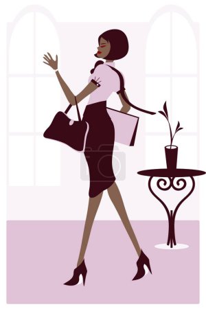 Ilustración de Mujer de negocios, ilustración vectorial gráfica - Imagen libre de derechos
