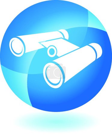 Téléchargez les illustrations : Regarder Illustration d'icône binoculaire pour page web - en licence libre de droit