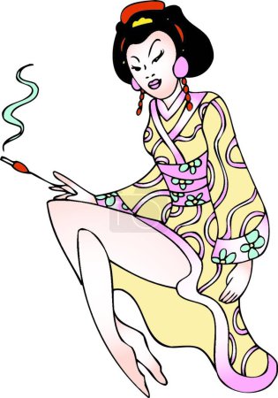Ilustración de Icono de geisha, ilustración vectorial - Imagen libre de derechos