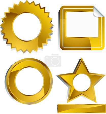 Ilustración de Etiqueta de oro Set vector ilustración - Imagen libre de derechos