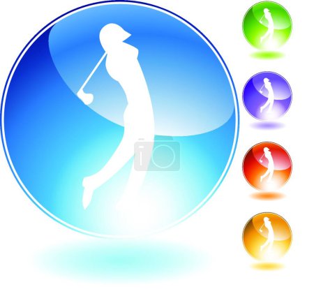 Ilustración de Icono de cristal de golf, ilustración vectorial simple - Imagen libre de derechos