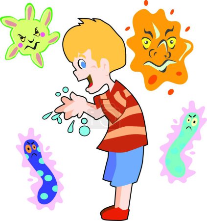 Illustration for Boy Washing Hands, vector illustration - Royalty Free Image