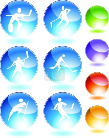 Illustration for Hockey Stick Figure Crystal Set, vector illustration - Royalty Free Image