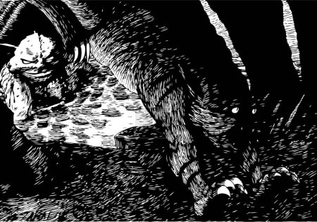 Ilustración de Criatura nocturna, ilustración vectorial gráfica - Imagen libre de derechos