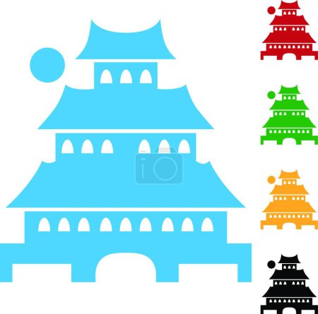 Ilustración de Pagoda, ilustración vectorial simple - Imagen libre de derechos