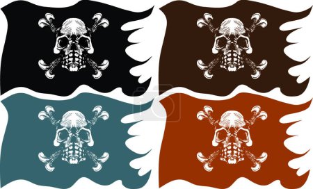 Illustration for Pirate Flags, vector illustration - Royalty Free Image