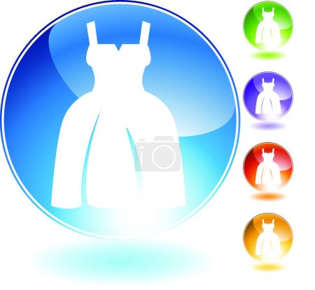 Illustration for Poofy Dress Crystal Icon, vector illustration - Royalty Free Image