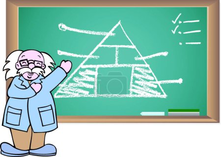 Illustration for Chalkboard with Professor, graphic vector illustration - Royalty Free Image