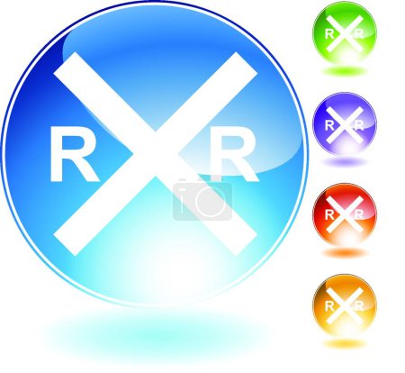 Illustration for Railroad Crossing Crystal Icon, vector illustration - Royalty Free Image