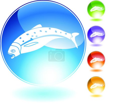 Téléchargez les illustrations : Icône de cristal de saumon, illustration vectorielle - en licence libre de droit