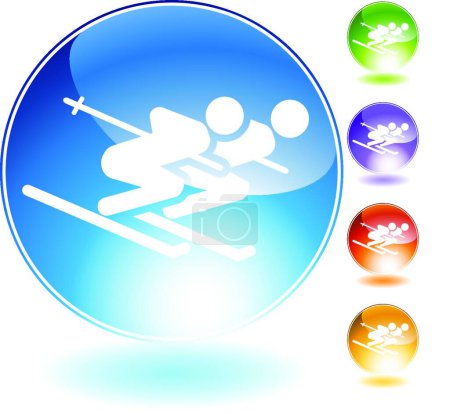 Téléchargez les illustrations : Paire de ski, illustration vectorielle graphique - en licence libre de droit