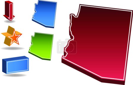 Téléchargez les illustrations : Arizona 3D, simple vector illustration - en licence libre de droit
