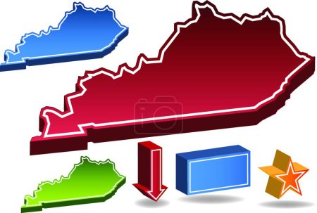 Illustration for Kentucky, map  vector illustration - Royalty Free Image