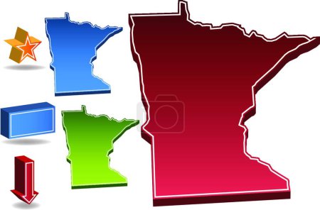 Illustration for "Minnesota 3D" vector illustration - Royalty Free Image