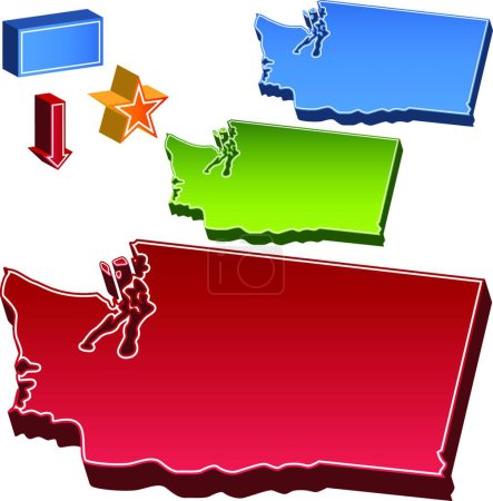 Ilustración de "Washington 3D "vector de ilustración - Imagen libre de derechos